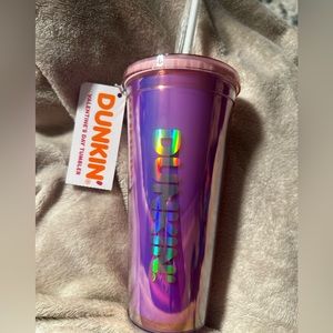 Brand new 2024 Dunkin valentines tumbler
Light pink lid purple iridescen…